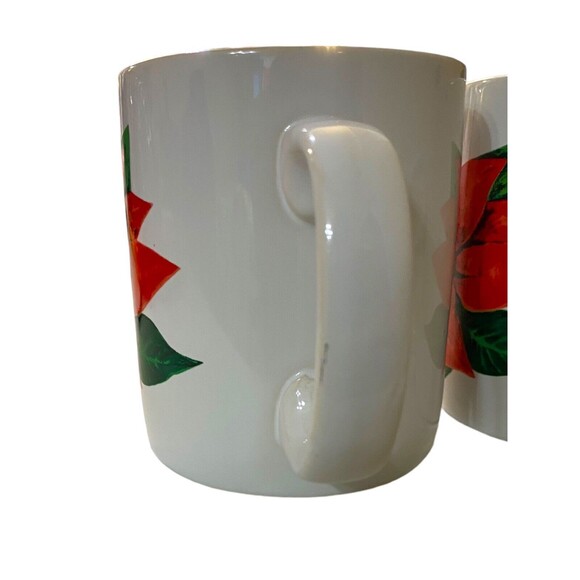 Vintage Enesco Christmas Poinsettia Holly Leaf Mug Coffee Tea 9 Piece Set - Picture 8 of 10